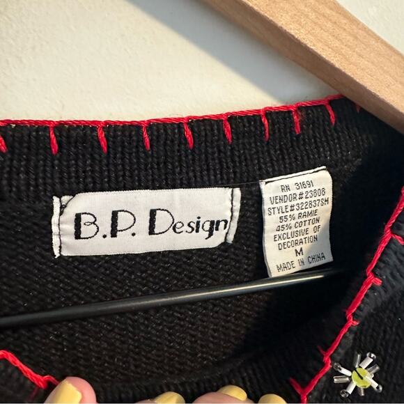 Vintage BP DESIGN Cat Intarsia Holiday Christmas Sweater Medium - Picture 6 of 10